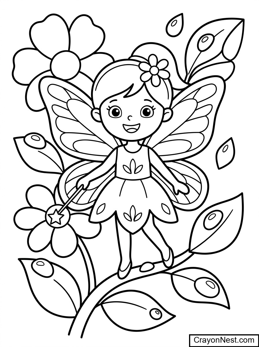 Fairy Face Coloring Page
