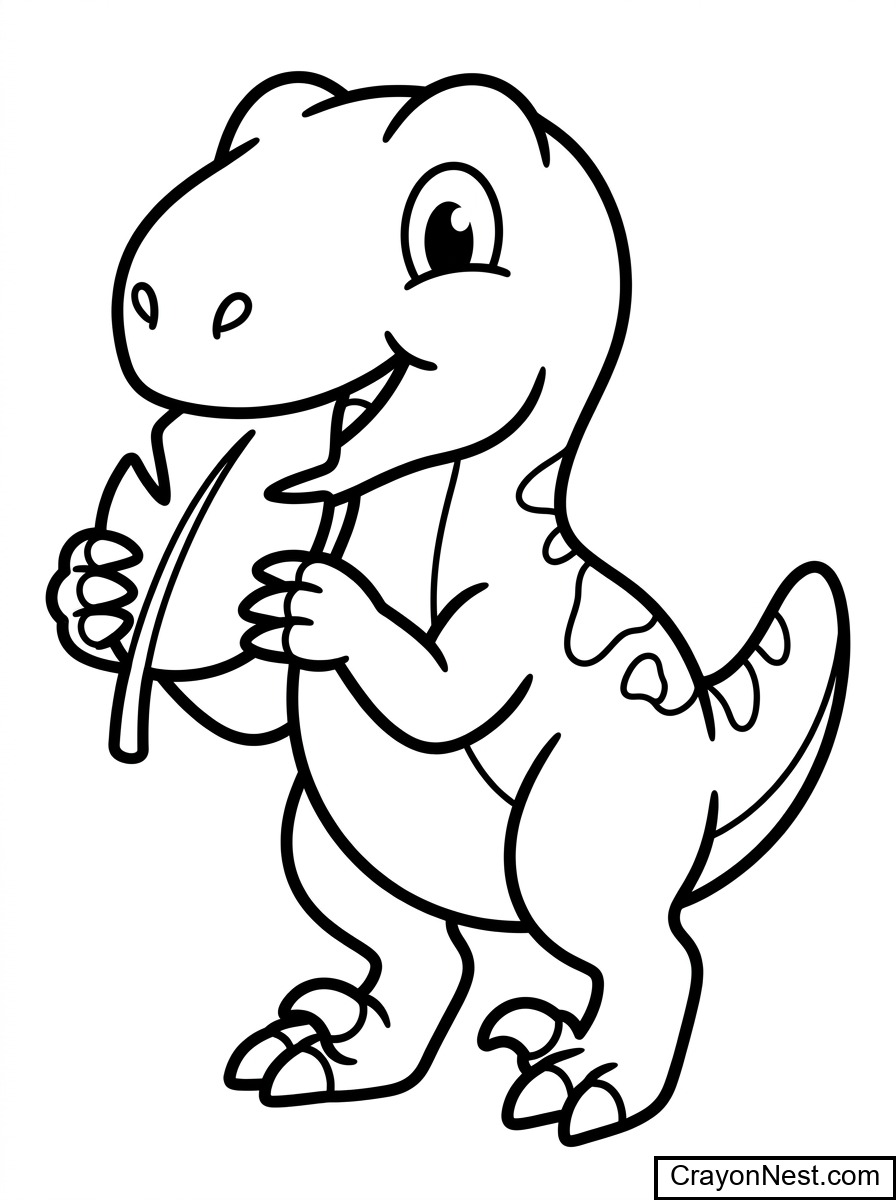Velociraptor Eating Colouring Page